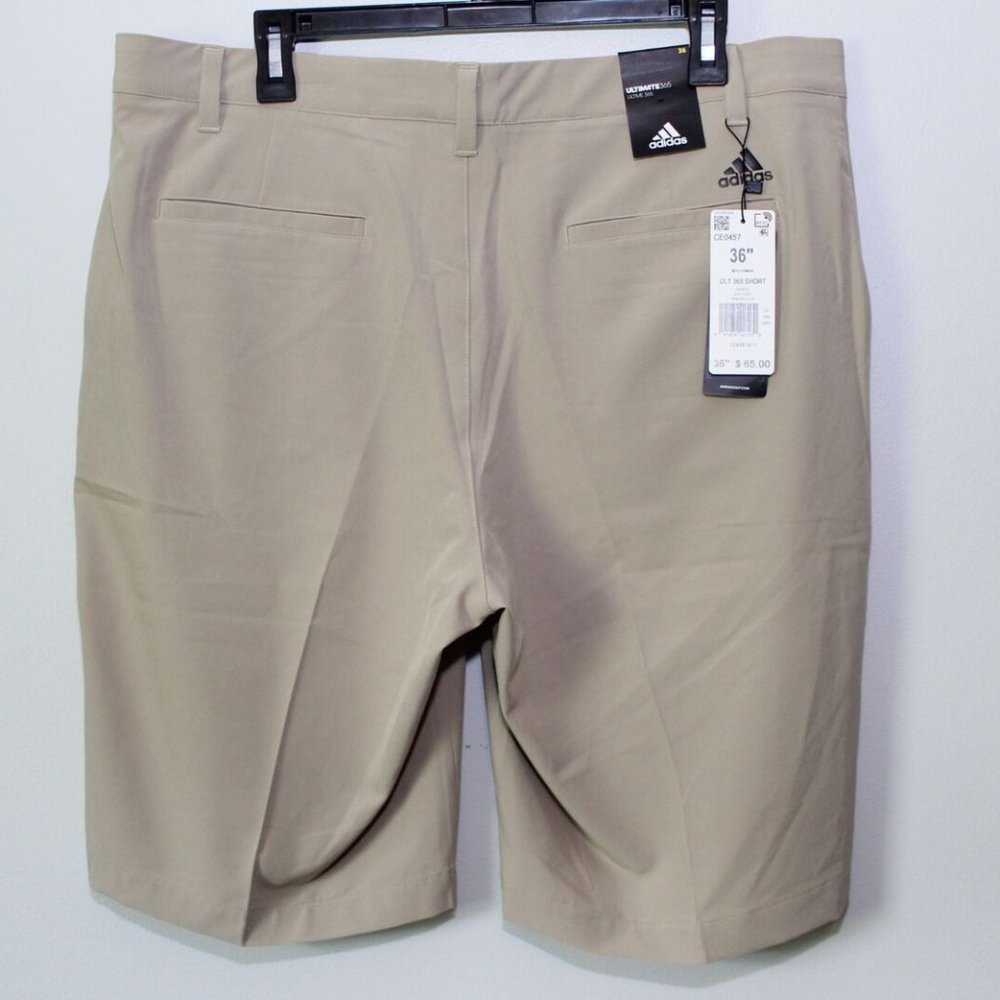 NWT Adidas Ultimate365 Golf Shorts Khaki Tan Beige CE0457 Men's Size 36 H13215 - Picture 3 of 9